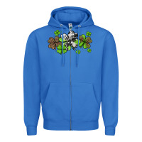 True Royal western cowhide leopard glitter shamrocks Zipper Hoodie - Jasminsmagicworld
