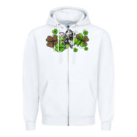 White western cowhide leopard glitter shamrocks Zipper Hoodie - Jasminsmagicworld