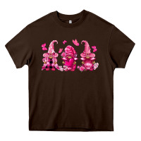 Chocolate Brown breast cancer gnomies Heavy Core Tee - FaDigitalArtStudio