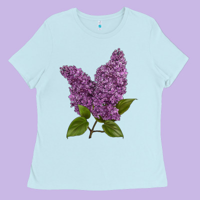 Purple Lilac Flower Ladies Tee Designed By Lillyallendesigns