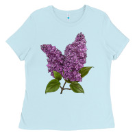 Baby Blue Purple Lilac Flower Ladies Tee - LillyAllenDesigns