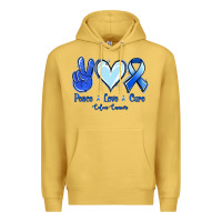 Antique Gold Peace Love Cure Colon Cancer Premium Hoodie - Jasminsmagicworld