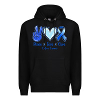 Black Peace Love Cure Colon Cancer Premium Hoodie - Jasminsmagicworld