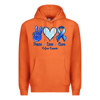 Carrot Peace Love Cure Colon Cancer Premium Hoodie - Jasminsmagicworld