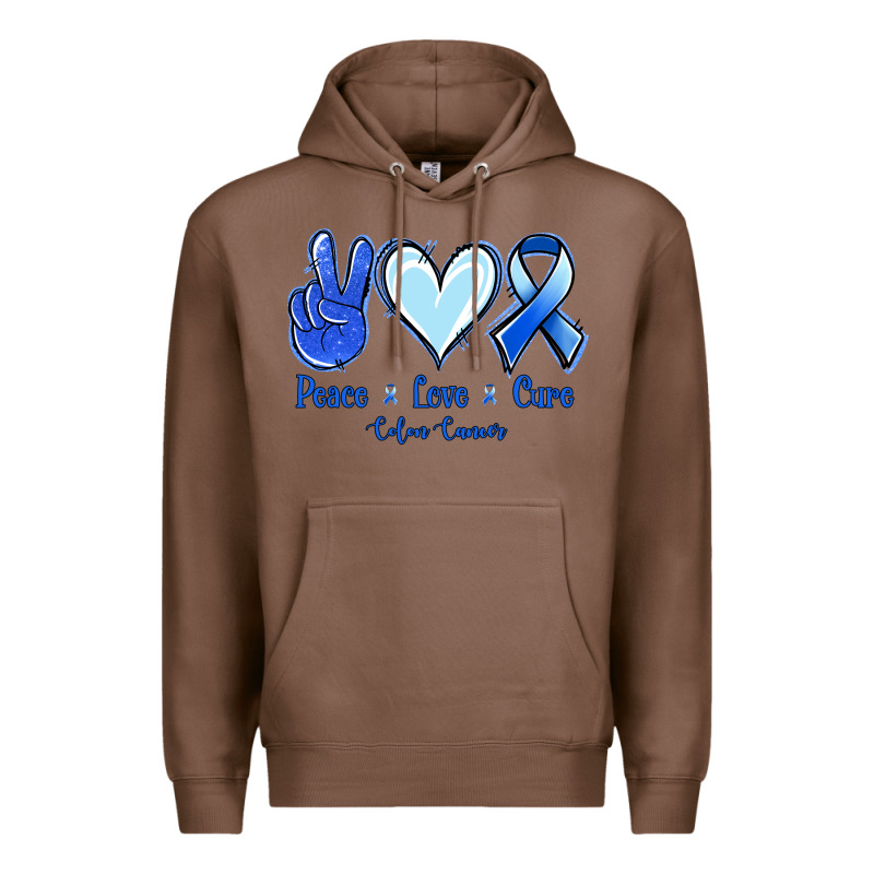Peace Love Cure Colon Cancer Premium Hoodie by Jasminsmagicworld | Teevron