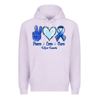 Lilac Peace Love Cure Colon Cancer Premium Hoodie - Jasminsmagicworld