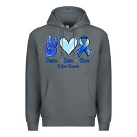 Rock Peace Love Cure Colon Cancer Premium Hoodie - Jasminsmagicworld