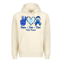 Sandshell Peace Love Cure Colon Cancer Premium Hoodie - Jasminsmagicworld