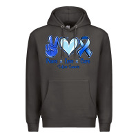 Smoke Peace Love Cure Colon Cancer Premium Hoodie - Jasminsmagicworld
