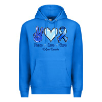True Royal Peace Love Cure Colon Cancer Premium Hoodie - Jasminsmagicworld