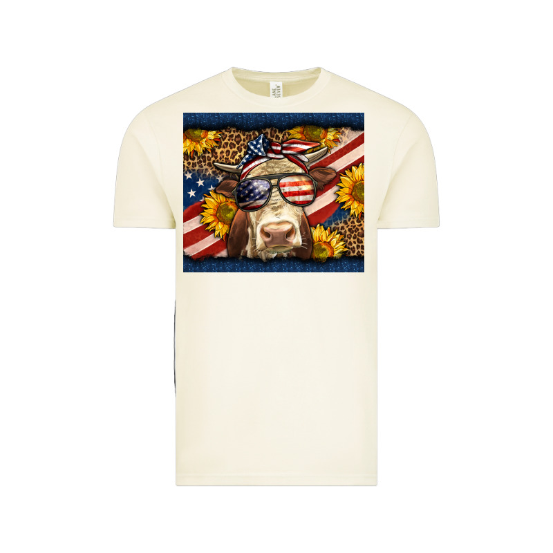 Western 4th Of July Cow Vintage Tee by LillyAllenDesigns | Teevron