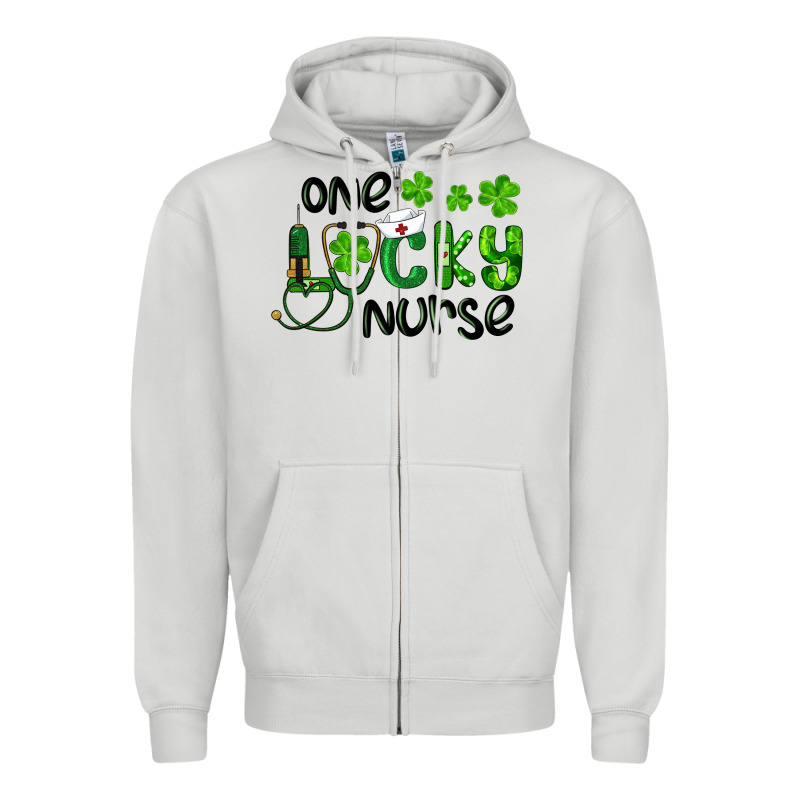 Saint Patricks One Lucky Nurse Zipper Hoodie by RanaPortraitStore | Teevron