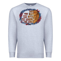 Heather Grey dad the man american flag Premium Sweatshirt - Jasminsmagicworld