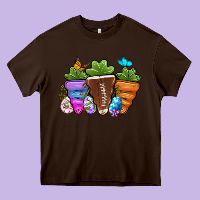 Football Easter Sports Carrots Heavy Core Tee Designed By Oliviacreatesart