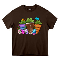Chocolate Brown Football Easter sports carrots Heavy Core Tee - OliviaCreatesArt