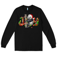 Black panda joy christmas Long Sleeve Tee - LillyAllenDesigns