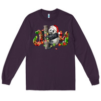 Plum panda joy christmas Long Sleeve Tee - LillyAllenDesigns