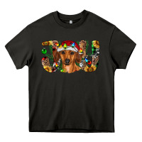 Asphalt dachshund christmas joy Heavy Core Tee - RanaPortraitStore