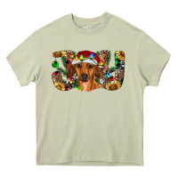 Mossy dachshund christmas joy Heavy Core Tee - RanaPortraitStore