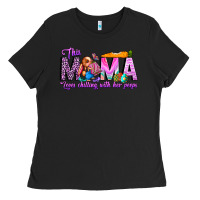 Black This Mama is chilling with her Ladies Tee - CowhideDigitalArt