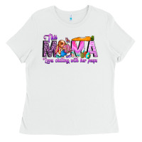 White This Mama is chilling with her Ladies Tee - CowhideDigitalArt