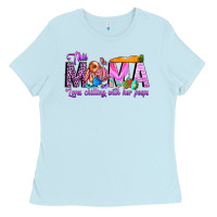Baby Blue This Mama is chilling with her Ladies Tee - CowhideDigitalArt