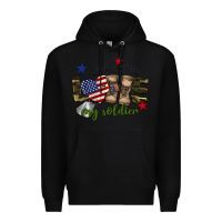 Black Love My Soldier Premium Hoodie - BarkalooDesign