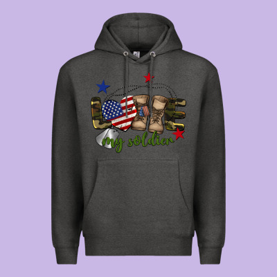 Love My Soldier Premium Hoodie Designed By Barkaloodesign