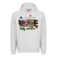 Dove Grey Love My Soldier Premium Hoodie - BarkalooDesign