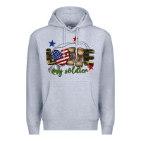 Heather Grey Love My Soldier Premium Hoodie - BarkalooDesign
