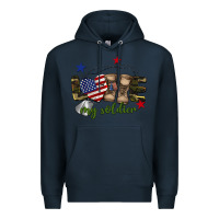 Navy Love My Soldier Premium Hoodie - BarkalooDesign