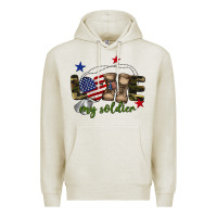 Oatmeal Heather Love My Soldier Premium Hoodie - BarkalooDesign