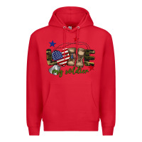 Red Love My Soldier Premium Hoodie - BarkalooDesign