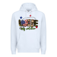 White Love My Soldier Premium Hoodie - BarkalooDesign