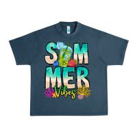 Midnight Navy Summer Vibes Urban Heavy Tee - CowhideDigitalArt