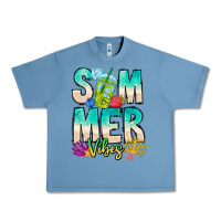 Pebble Blue Summer Vibes Urban Heavy Tee - CowhideDigitalArt