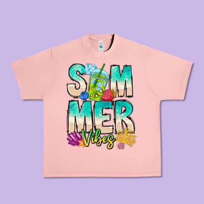 Summer Vibes Urban Heavy Tee Designed By Cowhidedigitalart