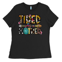 Black Tired As a Mother Ladies Tee - CowhideDigitalArt