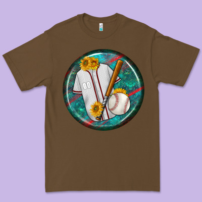 Baseball With Sunflower Round Earrings Premium Tee Designed By Bundleandbundleshop
