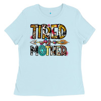 Baby Blue Tired As a Mother Ladies Tee - CowhideDigitalArt