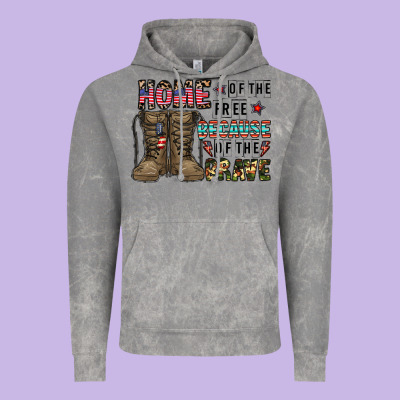 Home Of The Free Beacause Of The Brave Vintage Hoodie Designed By Cowhidedigitalart