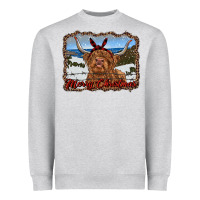 Heather Grey merry christmas highland cow with farm Heavyweight Sweatshirt - RanaPortraitStore