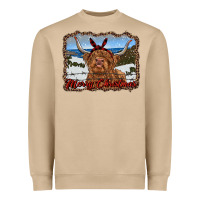 Mushroom merry christmas highland cow with farm Heavyweight Sweatshirt - RanaPortraitStore