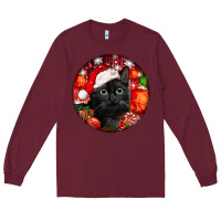 Burgundy christmas bombay cat Long Sleeve Tee - LillyAllenDesigns