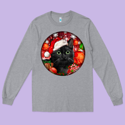 Christmas Bombay Cat Long Sleeve Tee Designed By Lillyallendesigns