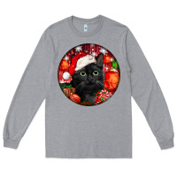 Heather Grey christmas bombay cat Long Sleeve Tee - LillyAllenDesigns