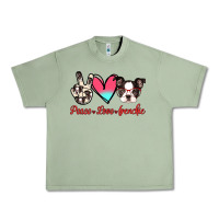 Oil Green Peace Love Frenchie Urban Heavy Tee - Jasminsmagicworld
