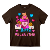Chocolate Brown Hello Valentine Valentine's Day Coffee Mug Heavy Core Tee - FaDigitalArtStudio