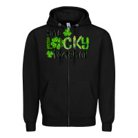 Black st. patrick's day one lucky teacher Zipper Hoodie - RanaPortraitStore