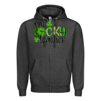 Charcoal Heather st. patrick's day one lucky teacher Zipper Hoodie - RanaPortraitStore